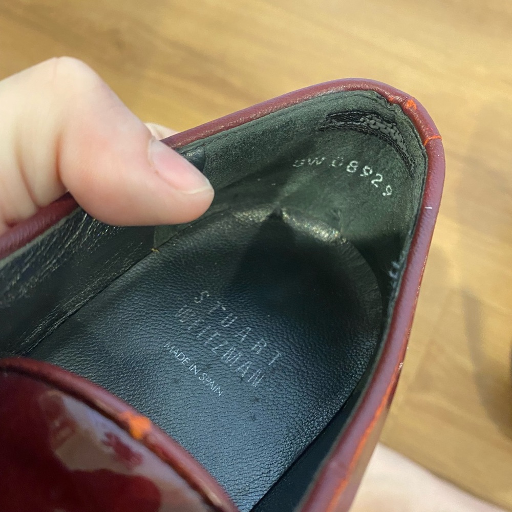 Stuart Weitzman Pipekent Cherry Red Flatform Platform Oxfords, US Women’s Size 7 - Picture 7 of 12